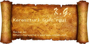 Kereszturi Györgyi névjegykártya